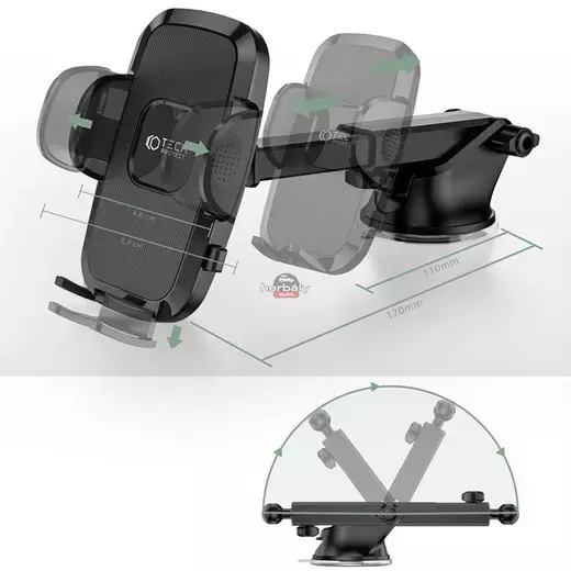 Univerzális műszerfalra/szélvédőre helyezhető PDA/GSM autós tartó - Tech-ProtectUniversal Windshield Dashboard Car Mount V3W-D/B - fekete