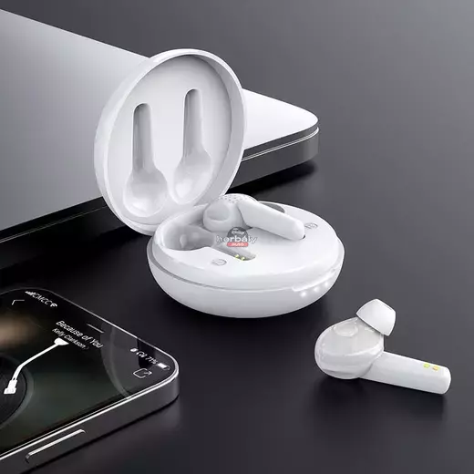 HOCO TWS Bluetooth sztereó headset v5.1 + töltőtok - HOCO ES55 True Wireless Earphones with Charging Case - fehér