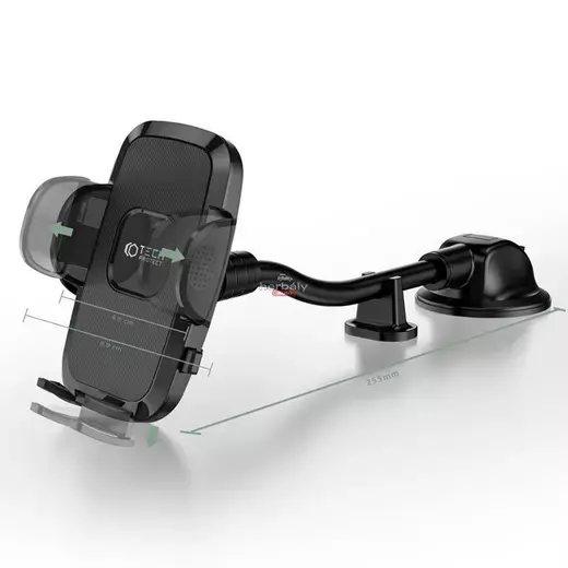 Univerzális műszerfalra/szélvédőre helyezhető PDA/GSM autós tartó - Tech-ProtectUniversal Windshield Dashboard Car Mount V3W-D - fekete