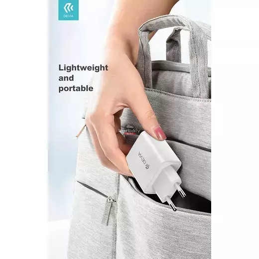 Devia hálózati töltő adapter Type-C bemenettel - 20W - Devia Smart Series PD3.0 Quick Charger - fehér