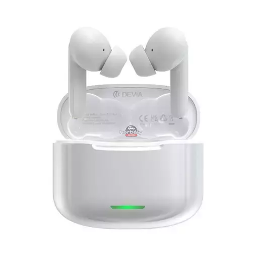 Devia TWS Bluetooth sztereó headset v5.1 + töltőtok - Devia ANC-E1 Star Series True Wireless Earphones with Charging Case - fehér