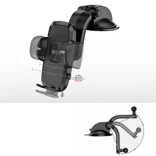 Univerzális műszerfalra helyezhető PDA/GSM autós tartó - Tech-Protect Universal Dashboard Car Mount V3D - fekete