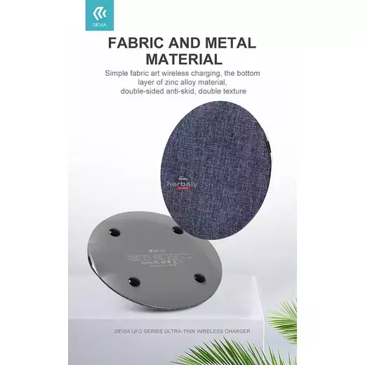 Devia Qi univerzális vezeték nélküli töltő állomás - 15W - Devia UFO Series Ultra Thin Wireless Charger - szürke Devia Qi univerzális vezeték nélküli töltő állomás - 15W - Devia UFO Series Ultra Thin Wireless Charger - szürke