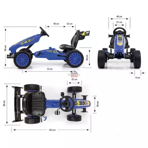 Go-kart Milly Mally Rocket pedálos gyerek gokart kék Go-kart Milly Mally Rocket pedálos gyerek gokart kék