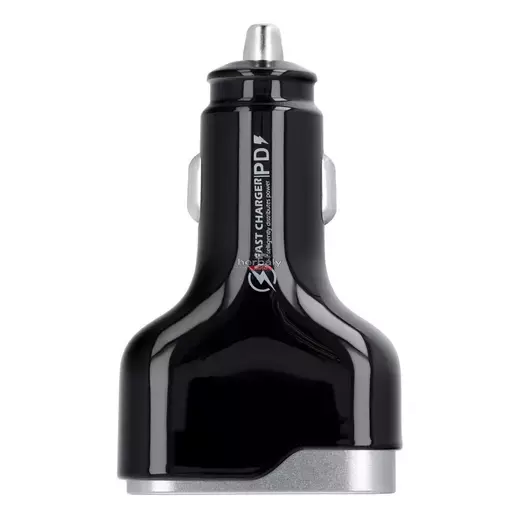 Quad szivargyújtó töltő adapter 2xUSB + 2xType-C bemenettel - 66W - Quad CC53-2A2C Car Charger PD 66W + QC 3.0 - fekete
