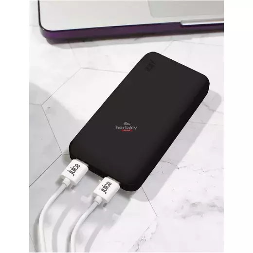 Univerzális hordozható, asztali akkumulátor töltő - Juice ECO 5 Power Bank - 2xUSB + Type-C - 15.000 mAh - fekete
