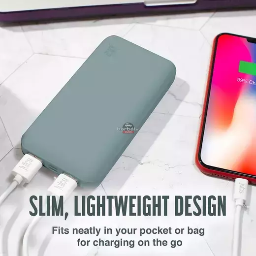 Univerzális hordozható, asztali akkumulátor töltő - Juice ECO 3 Power Bank - 2xUSB +Type-C - 10.000 mAh - éjfekete zöld