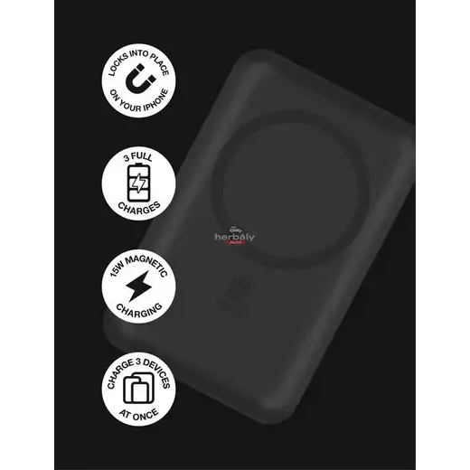 Univerzális hordozható, asztali akkumulátor töltő - Juice ECO 3 MagTec Power Bank - USB + Type-C - 10.000 mAh - fekete