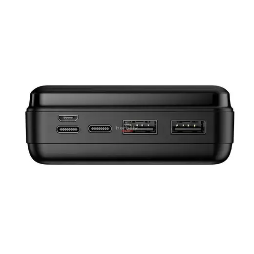 Maxlife univerzális hordozható, asztali akkumulátor töltő - Maxlife MXPB-01 Power Bank - 2xUSB + microUSB + Type-C + Lightning - 30.000 mAh - fekete