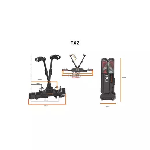 Spinder TX2 S30005 E-bike ready kerékpárszállító vonóhorogra, fekete