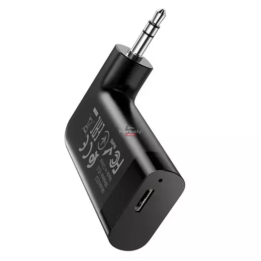 HOCO Bluetooth vezeték nélküli AUX vevőegység - HOCO E53 In-Car AUX Wireless Receiver - fekete