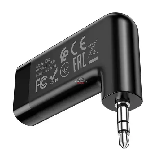 HOCO Bluetooth vezeték nélküli AUX vevőegység - HOCO E53 In-Car AUX Wireless Receiver - fekete