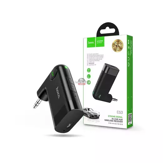 HOCO Bluetooth vezeték nélküli AUX vevőegység - HOCO E53 In-Car AUX Wireless Receiver - fekete
