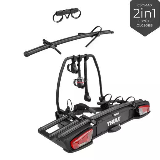Thule VeloSpace3 \ 3-as 9033 kerékpártartó vonóhorogra + adapter 4. kerékpárhoz