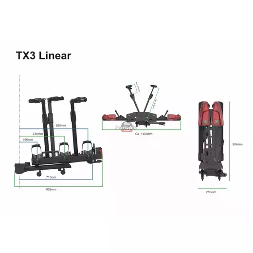Spinder TX3 LED S30012 E-bike ready kerékpárszállító vonóhorogra, fekete