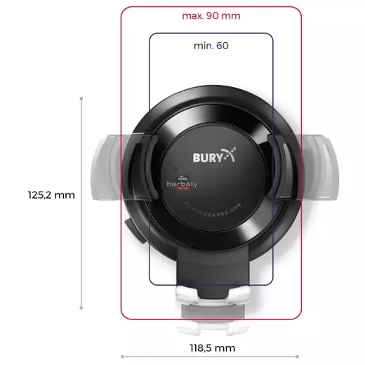 Bury PowerCharge USB konzol, vezetékes töltéssel Bury PowerCharge USB konzol, vezetékes töltéssel
