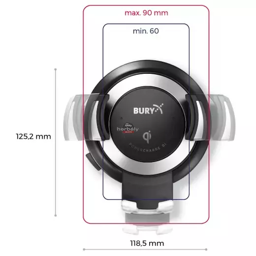 Bury PowerCharge Qi konzol, induktív töltéssel Bury PowerCharge Qi konzol, induktív töltéssel