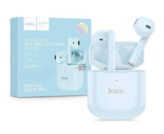 HOCO TWS Bluetooth sztereó headset v5.3 + töltőtok - HOCO EW19 Plus True Wireless Earphones with Charging Case - kék