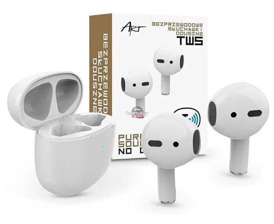 ART Bluetooth sztereó TWS headset v5.0 + töltőtok - ART Pure AP-TW-B1 Wireless Headset - fehér