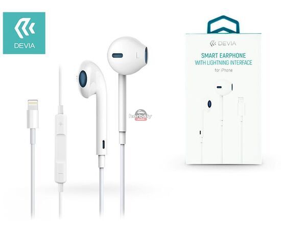 Devia sztereó felvevős fülhallgató - Lightning and Bluetooth - Devia Smart Earpods for iPhone - fehér