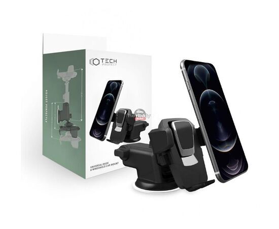 Univerzális műszerfalra/szélvédőre helyezhető PDA/GSM autós tartó - Tech-Protect Universal Dash and Windshield Car Mount - fekete