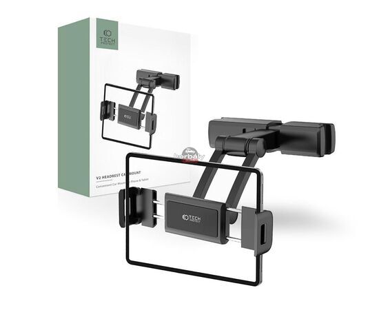 Tech-Protect univerzális fejtámlára szerelhető telefon/tablet autós tartó - Tech-Protect V2 Headrest Car Mount - fekete