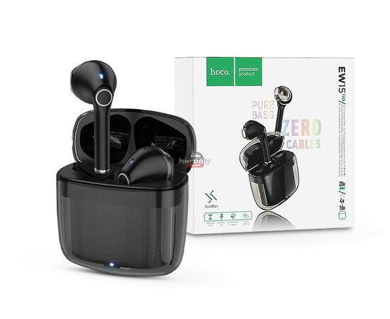 HOCO TWS Bluetooth sztereó headset v5.1 + töltőtok - HOCO EW15 True Wireless Earphones with Charging Case - fekete