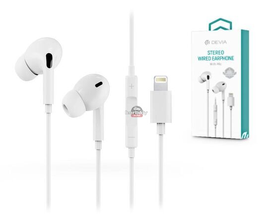 Devia univerzális sztereó felvevős fülhallgató - Lightning/Bluetooth - Devia Smart Series Stereo Wired Earphone - fehér
