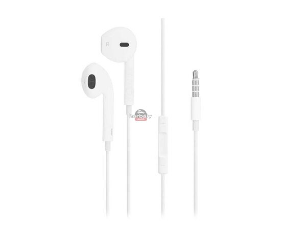 Apple gyári sztereó felvevős fülhallgató 3,5 mm jack csatlakozóval, mikrofonnal - MD827ZM/A - fehér (ECO csomagolás)