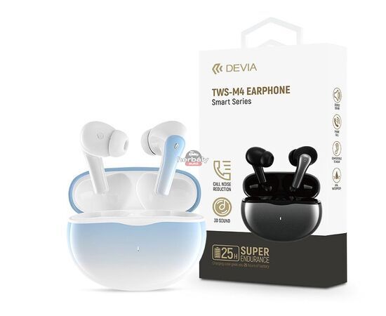 Devia TWS Bluetooth sztereó headset v5.2 + töltőtok - Devia TWS-M4 Earphone TrueWireless Earphones with Charging Case - kék