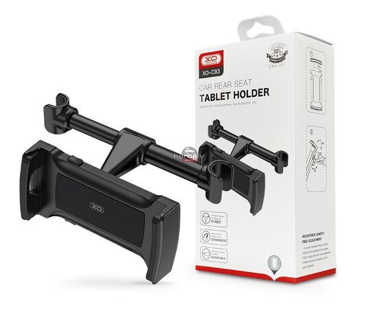 XO univerzális fejtámlára szerelhető telefon/tablet autós tartó 4,7 - 12,9, méretű készülékekhez - XO C93 Car Rear Seat Tablet Holder - fekete