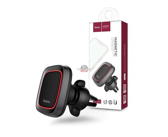 HOCO univerzális szellőzőrácsba illeszthető mágneses autós tartó - HOCO CA23 Lotto Series Magnetic Air Outlet Holder - fekete