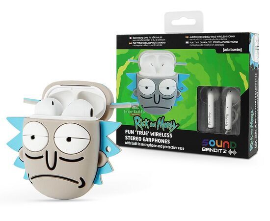 Rick and Morty TWS Bluetooth sztereó headset v5.1 + töltőtok - Rick True Wireless Earphones with Charging Case - fehér