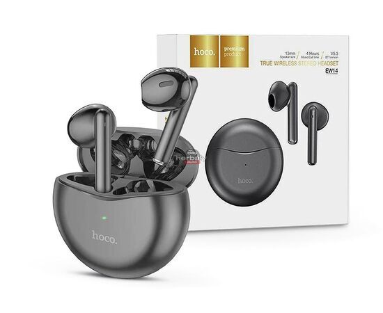 HOCO TWS Bluetooth sztereó headset v5.3 + töltőtok - HOCO EW14 True Wireless Earphones with Charging Case - szürke