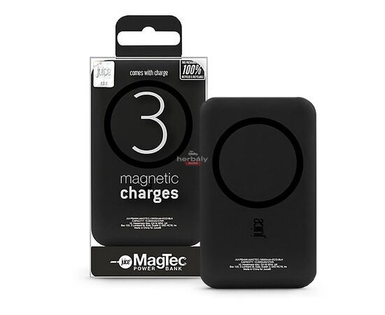 Univerzális hordozható, asztali akkumulátor töltő - Juice ECO 3 MagTec Power Bank - USB + Type-C - 10.000 mAh - fekete