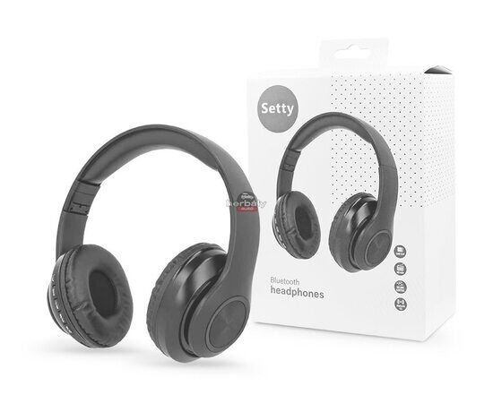 Setty Wireless Bluetooth sztereó fejhallgató beépített mikrofonnal, FM-rádióval,microSD kártyaolvasóval - Setty Bluetooth Headphones - fekete