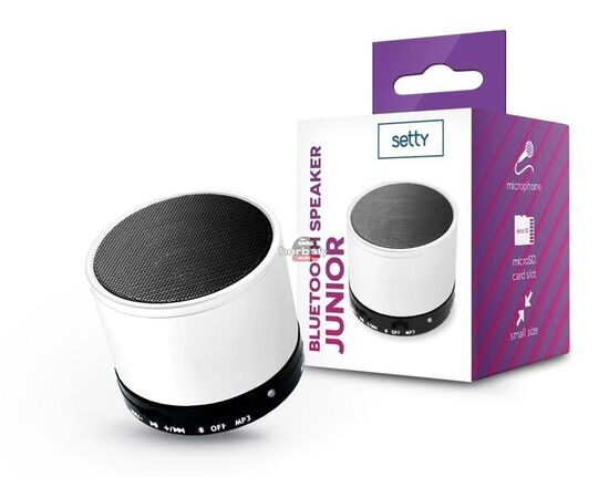 Setty bluetooth mini hangszóró - Setty Junior Bluetooth Speaker - fehér