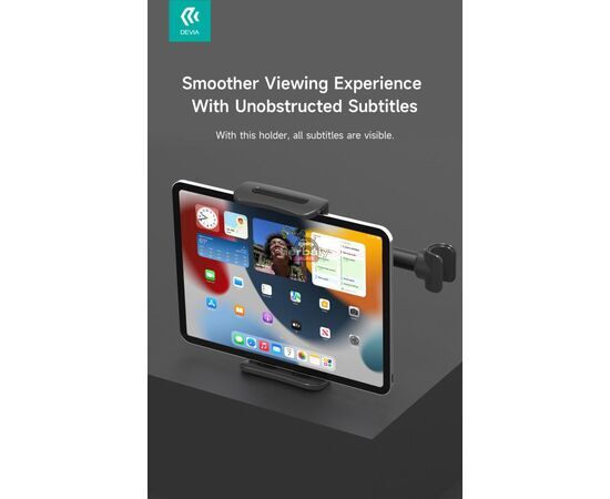 Devia univerzális fejtámlára szerelhető telefon/tablet autós tartó 5 - 12 '' méretű készülékekhez - Devia Magic Clip Car Back Seat Tablet Bracke - fekete