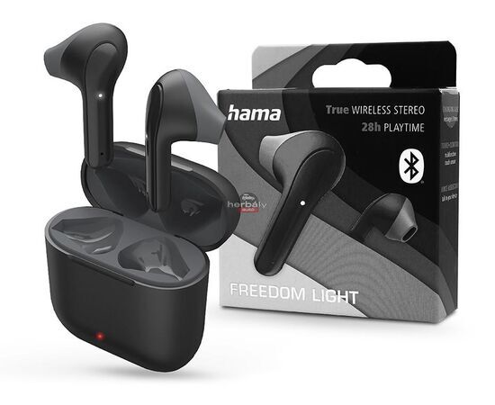 HAMA TWS Bluetooth sztereó headset v5.1 + töltőtok - HAMA Freedom Light True Wireless Earphones with Charging Case - fekete