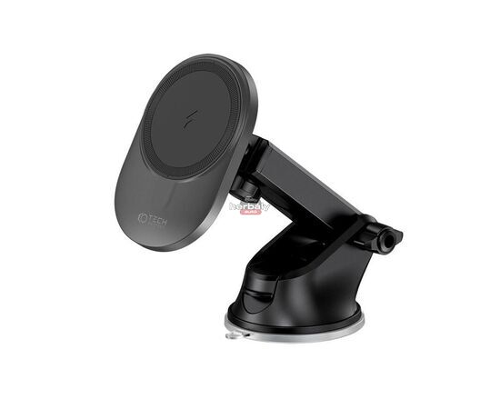 Tech-Protect Qi vezeték nélküli, szellőzőrácsba illeszthető/műszerfalra szerelhető autós tartó/gyorstöltő MagSafe vezeték nélküli funkcióval - Tech-Protect MM15W-V1 - fekete