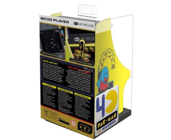 My Arcade DGUNL-3290 Pac-Man 40th Anniversary Micro Player Retro Arcade 6.75" Hordozható Játékkonzol