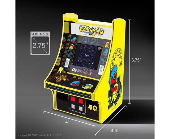My Arcade DGUNL-3290 Pac-Man 40th Anniversary Micro Player Retro Arcade 6.75" Hordozható Játékkonzol
