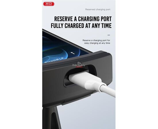 XO univerzális fejtámlára szerelhető telefon/tablet autós tartó 4,7 - 12,9, méretű készülékekhez - XO C93 Car Rear Seat Tablet Holder - fekete