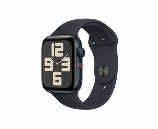 Apple Watch SE (2023) GPS 44mm éjfekete alumínimumtok, éjfekete sportszíj M/L (MRE93QH/A)