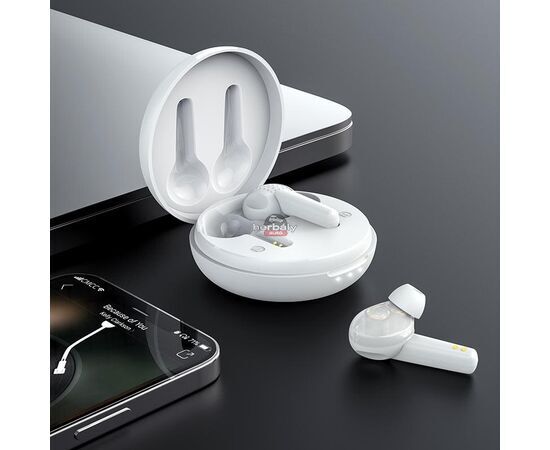 HOCO TWS Bluetooth sztereó headset v5.1 + töltőtok - HOCO ES55 True Wireless Earphones with Charging Case - fehér