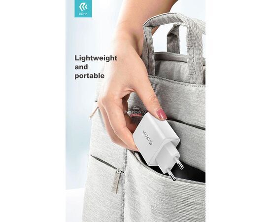 Devia hálózati töltő adapter Type-C bemenettel - 20W - Devia Smart Series PD3.0 Quick Charger - fehér