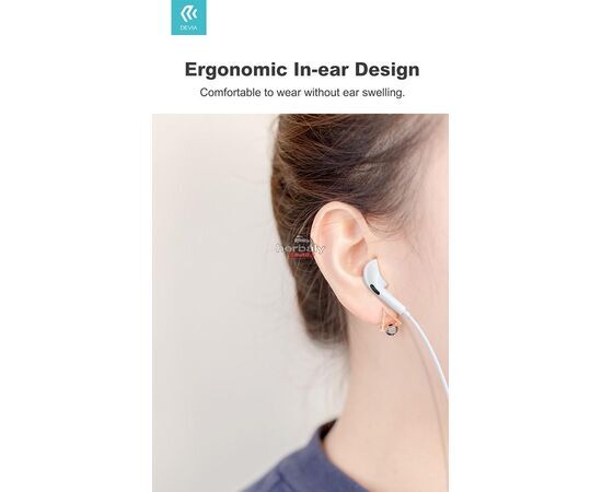 Devia sztereó felvevős headset USB Type-C csatlakozóval - Devia Smart Series In-Ear Wired Earphone with Type-C (Digital) - fehér
