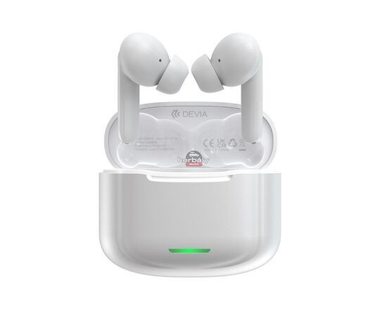 Devia TWS Bluetooth sztereó headset v5.1 + töltőtok - Devia ANC-E1 Star Series True Wireless Earphones with Charging Case - fehér