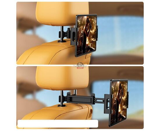 Tech-Protect univerzális fejtámlára szerelhető telefon/tablet autós tartó - Tech-Protect Headrest Car Mount - fekete
