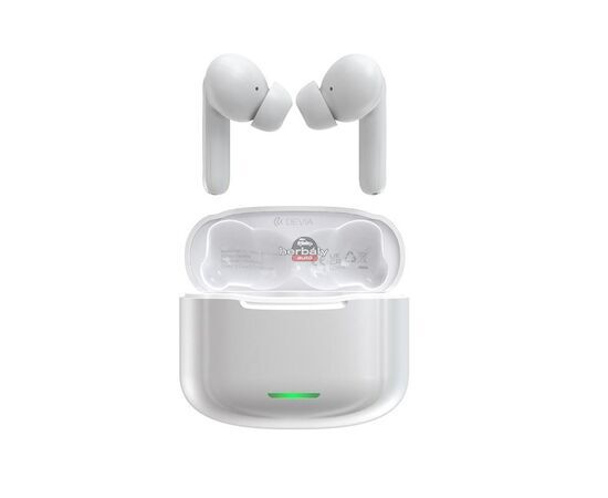 Devia TWS Bluetooth sztereó headset v5.1 + töltőtok - Devia ANC-E1 Star Series True Wireless Earphones with Charging Case - fehér